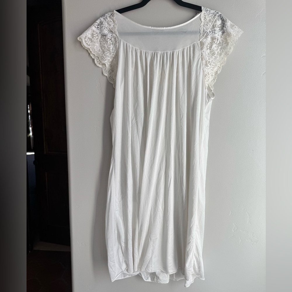 Shadowline Lace Nightgown M Vintage Coquette Bridal Retro Romantic Slip Dress - Picture 5 of 5